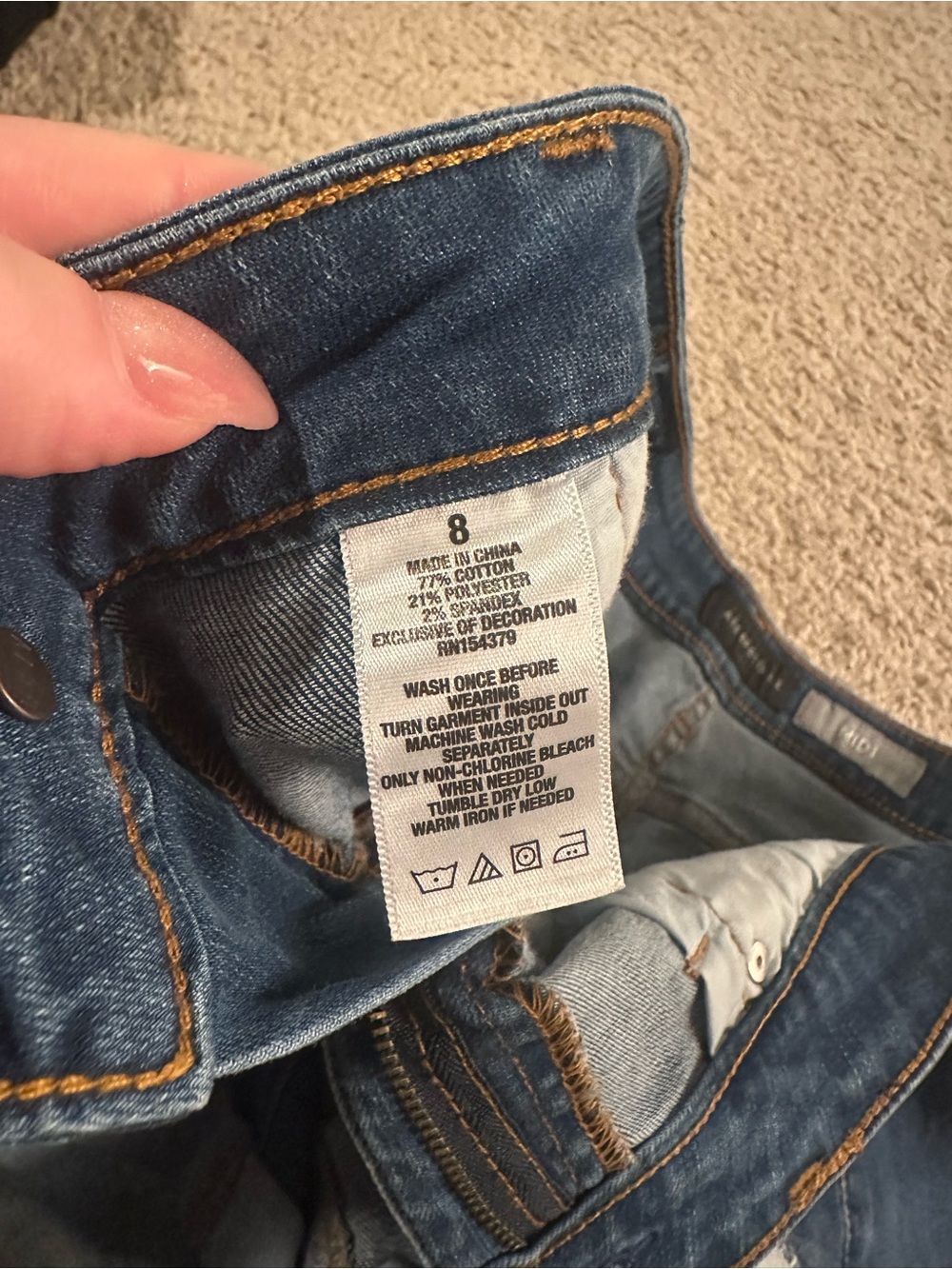 Aeropostale Distressed Blue Denim Roll-Cuff Shorts - Picture 3 of 4
